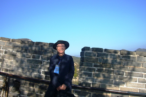 万里の長城で休憩